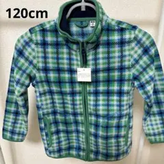 UNIQLO フリースジャケット 120cm グリーン系チェック