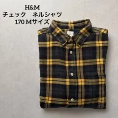 H&M メンズ ネルシャツ 長袖