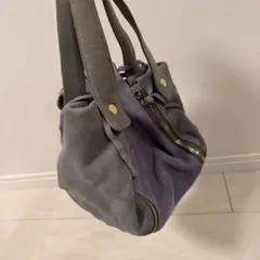 スエードショルダーバッグ グレーとパープル