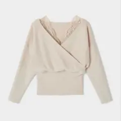 【新品タグ付】GRL レースドッキングカシュクールニットトップス