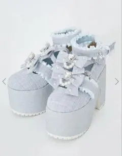 新品タグ付 Ank Rouge 厚底シューズ ピンク ツイード 量産型 ロリータ