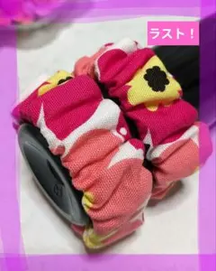 アームバンド（子供用や女性手首サイズ、16センチ）北欧風ピンク花柄