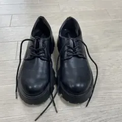 repipi armario ブラック厚底レースアップシューズ