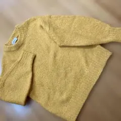 ミラオーウェン 希少　アルパカ毛混合　美品　イエロー クルーネックニット