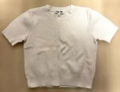ユニクロ UNIQLO 半袖 S コットンニット 半袖 クルーネック セーター