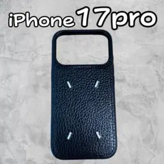 ▲iPhone17Pro ✿スマホケース ブラック 黒 レザー刺繍韓国高級おしゃ