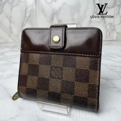 38 極上美品 Louis Vuitton 二つ折り財布 ダミエ em9