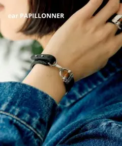 【ear PAPILLONNER】《牛革》バックルレザーブレスレットのサムネイル