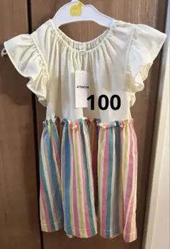 西松屋　キッズワンピース 100cm マルチストライプ　新品　トップス　夏のサムネイル