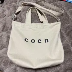 coen 2WAY ショルダーバッグ ベージュ