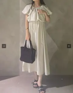 【美品】AZUL BY MOUSSY セットワンピース アイボリー