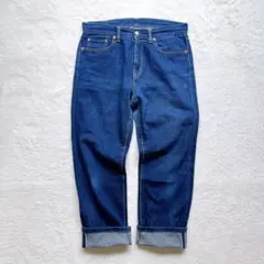 ディープブルーDEEPBLUE 甘織デニムボーイフレンドフルレングスパンツ　赤耳