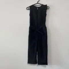 folk made ブラックフリル サロペット