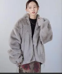 新品 ボリュームファー スタンドカラーブルゾン ap retro