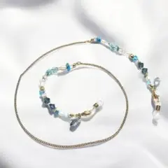 マスク&メガネチェーン*ブルーストーン