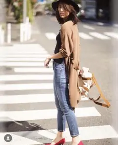 PLST プラステ　ロングカーディガン　長袖　ニット　ワッフル　グレー　Mサイズ