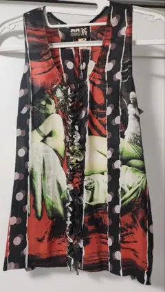 希少】JeanPaulGaultier アートプリント ノースリーブカットソー