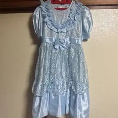 子供用150センチ　水色　フリル付きドレス