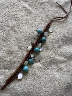 ブレスレット　ターコイズ　貝パール