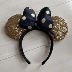ミニーマウス カチューシャ 黒・金