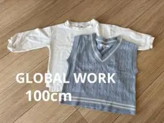 GLOBAL WORK キッズ ニットベスト＆長袖カットソー 100cm