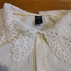 Dazy M アイボリー レース襟 長袖シャツ
