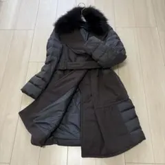 美品✨マックスアンドコー　異素材切替ダウンコート　フォックスファー　ベルト36