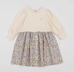 美品【petite main】子供用ワンピース フラワープリント