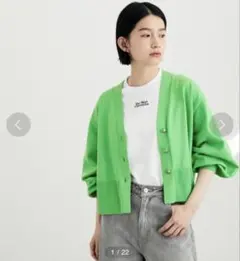 ADAM ET ROPE ワイドスリーブカーディガン グリーンのサムネイル