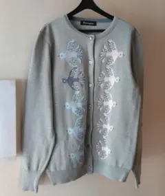 フェリシモ×フィンレイソン グレー カーディガン 日本製 M