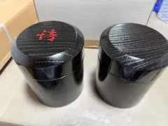 ☆茶道具/茶筒！詰茶入 漆塗り仕上げ 黒 欅 掻合！紙箱付！☆ - メルカリ
