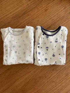 100%コットンロンパース・カバーオール 2枚セット