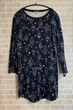 SPORTIFF 長袖チュニック ベロア フラワー M