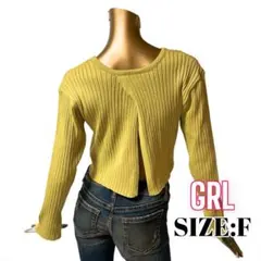 ⭐️A558⭐️ GRL ♥ バックスリットショート丈リブニットトップス 長袖