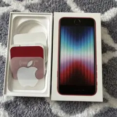 【美品】iPhoneSE 第3世代 レッド（ 空箱、SIMピン、ステッカー）