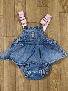 美品　バースデイ　futafuta デニムロンパース　80 ジャンバースカート
