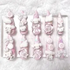 ネイルチップ 現品 量産型 平成女児風 ピンク