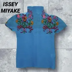 極美品✨ISSEY MIYAKE プリーツ 花柄 半袖 トップス Mサイズ - メルカリ