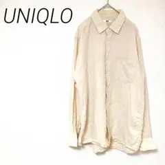 UNIQLO ベージュ 長袖シャツ Lサイズ カジュアル　シンプル　ポケット