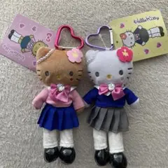 新品　ハローキティ　ぬいぐるみキーホルダー　ホワイト　日焼け　スタイルアップ