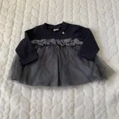 プティマイン（petit main）チュールフリル　ドッキングTシャツ　80