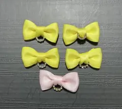 キラキラビジュー付きリボン 5個