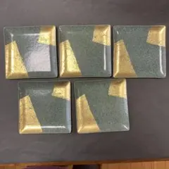 상태좋음 tutanka ツタンカ 七宝焼 銘々皿 5枚セット 金彩 正和 레트로