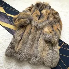 極上肉厚/総丈109 激レア バレンシアガ サンドフォックス ファーコート 毛皮のサムネイル