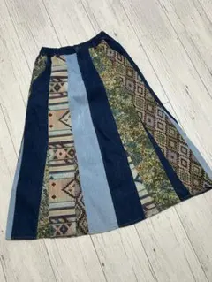 チチカカ パッチワークデザイン ロングスカート