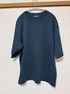 【廃盤色】エアリズムコットンオーバーサイズTシャツ ブルー Lサイズ