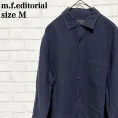 m.f.editorial 綿麻シャツ M 濃紺 タカキュー ビジカジ 涼感のサムネイル