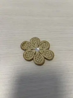 ゴールド花形刺繍　ヘアアクセサリー