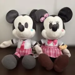 ミッキーマウス＆ミニーマウス　デココレ　スクール風BIGぬいぐるみ　２種セット