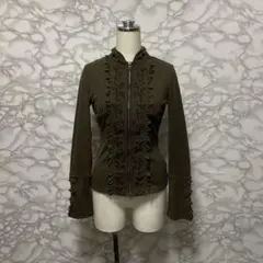 OZZ ONESTE デザインジップアップトップス　薔薇刺繍　レース　ゴスロリのサムネイル